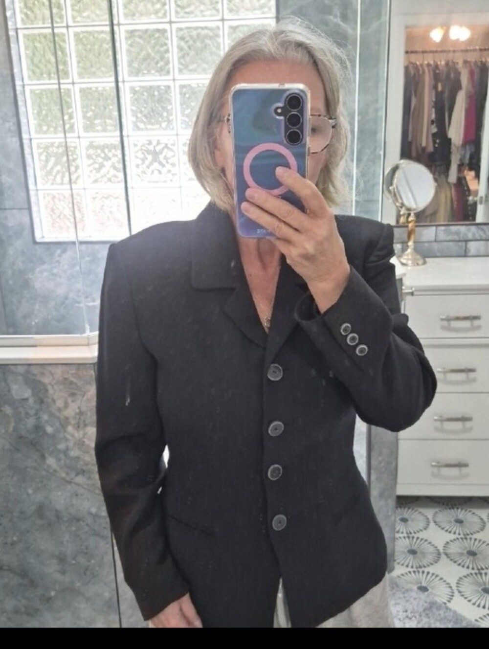 VTG Casual Corner Classic Blk Women's Button-Up Tailored Blazer